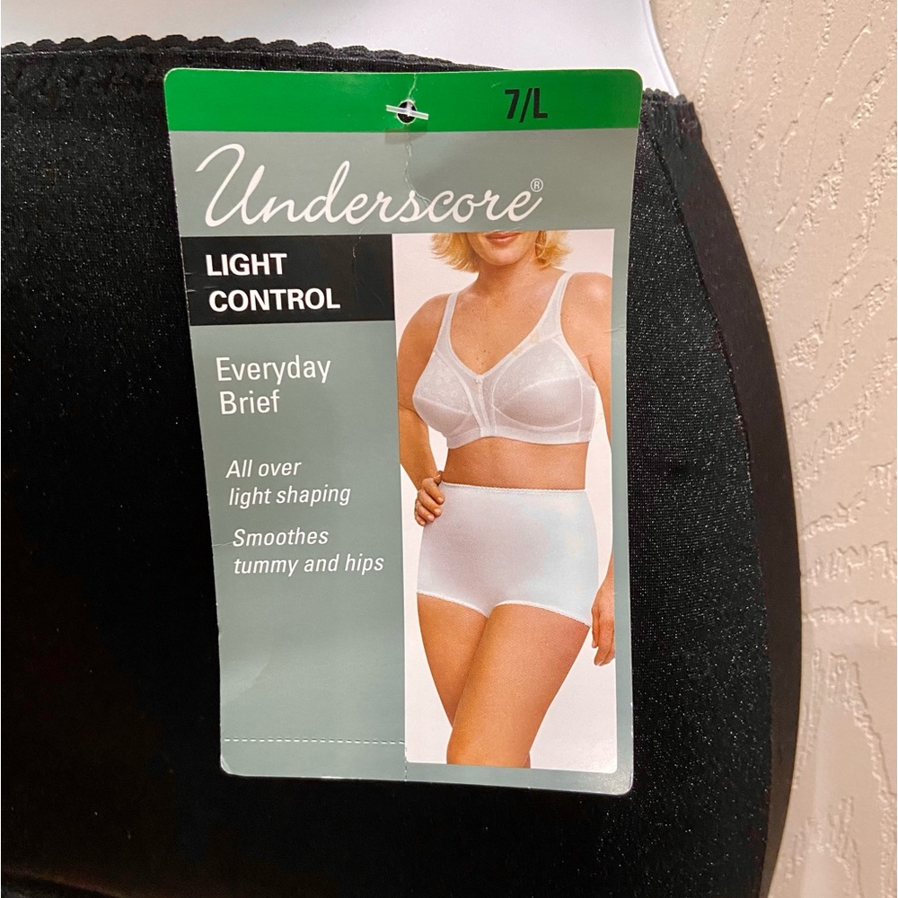 3 NWT Underscore Light Control Everyday Briefs, black JC Penney panties 7/Large